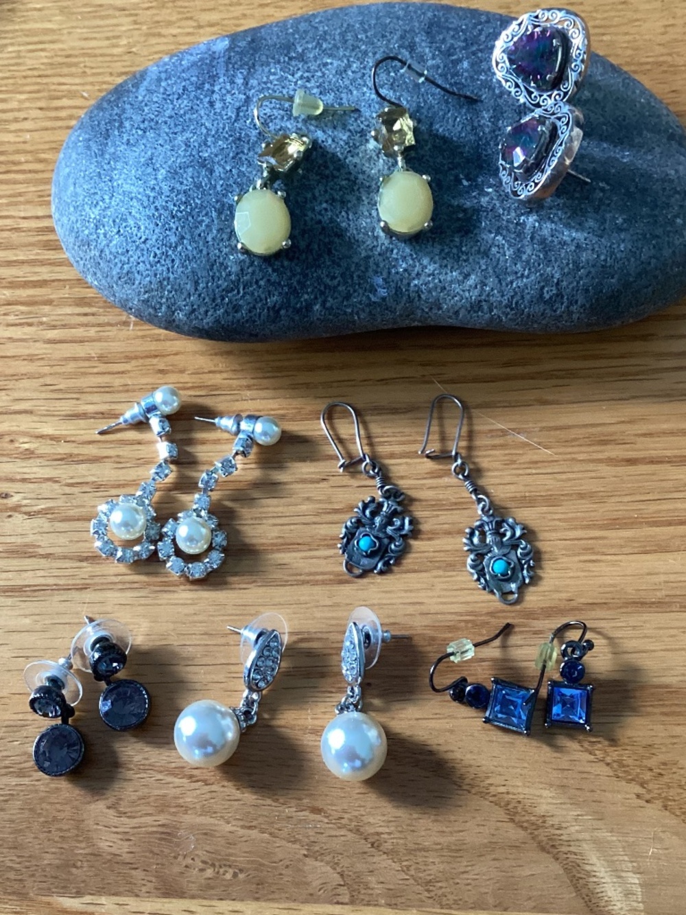 Sparkle pierced drop earrings lot of 7 pairs